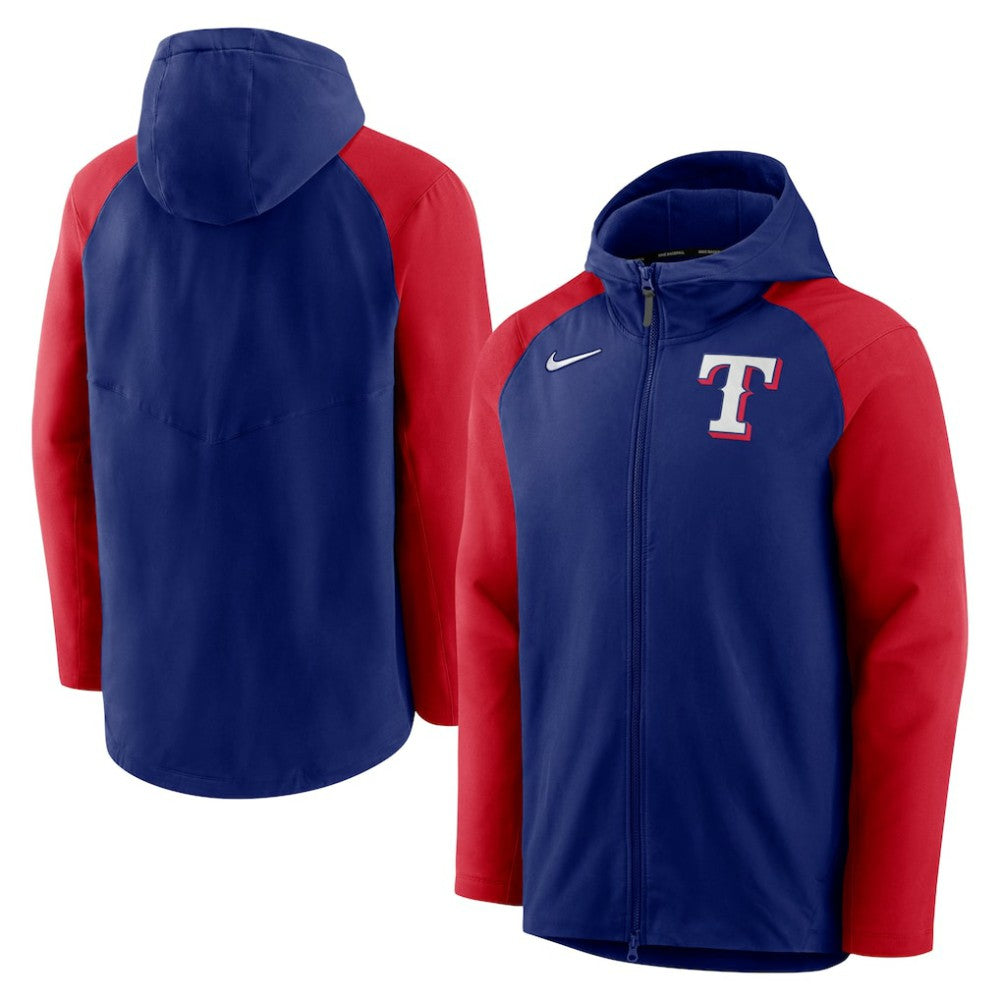 Texas Rangers Nike Authentic Collection Performance Raglan Full-Zip Hoodie - MLB Hoodies