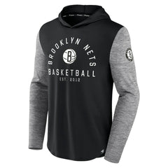 Black/Heathered Charcoal Brooklyn Nets Deep Rotation Performance Pullover Hoodie | NBA