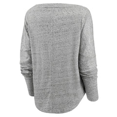 Heathered Gray Los Angeles Lakers Women's Nostalgia Off-The-Shoulder Long Sleeve T-Shirt | NBA