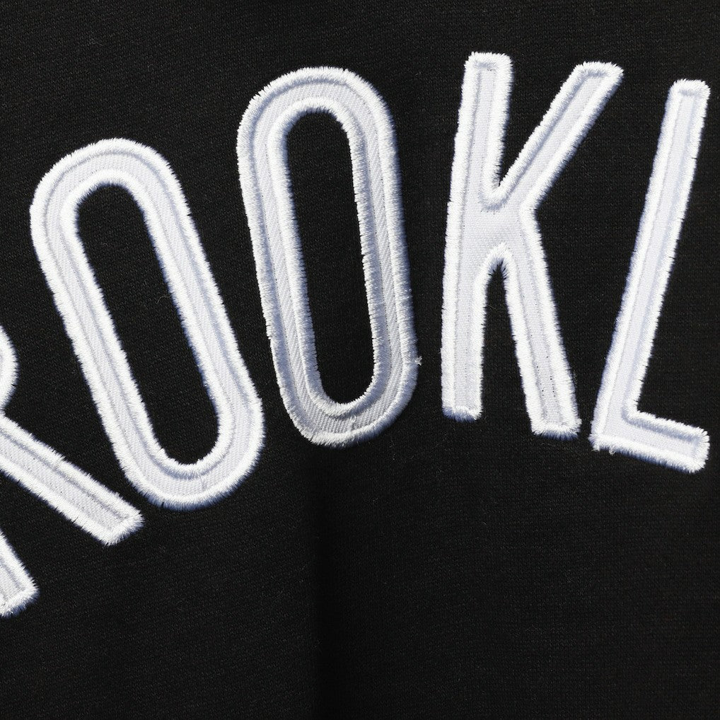 Black/White Brooklyn Nets Big & Tall Double Contrast Pullover Hoodie | NBA