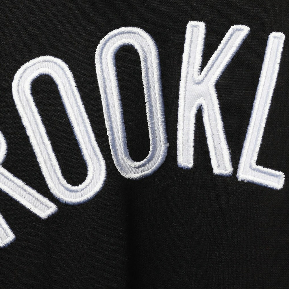Black/White Brooklyn Nets Big & Tall Double Contrast Pullover Hoodie | NBA