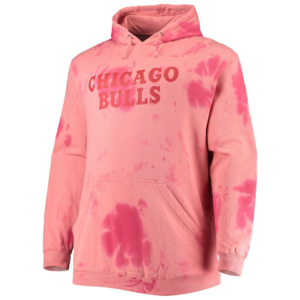 Red Chicago Bulls Big & Tall Wordmark Cloud Dye Pullover Hoodie | NBA