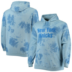 Blue New York Knicks Big & Tall Wordmark Cloud Dye Pullover Hoodie | NBA