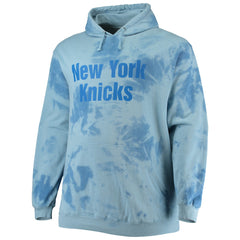 Blue New York Knicks Big & Tall Wordmark Cloud Dye Pullover Hoodie | NBA