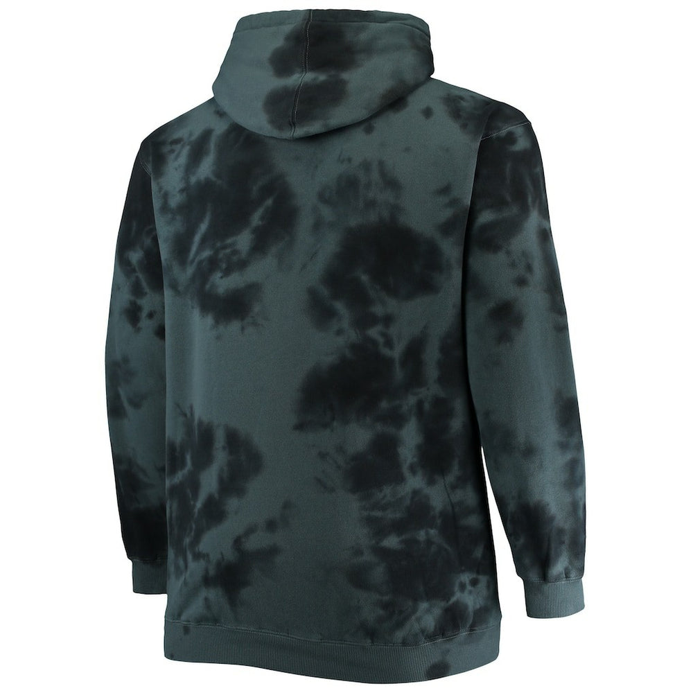 Black Brooklyn Nets Big & Tall Wordmark Cloud Dye Pullover Hoodie | NBA