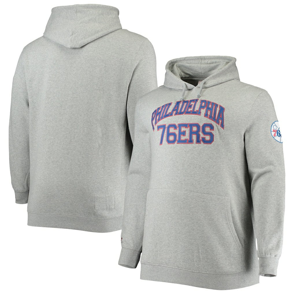 Heathered Gray Philadelphia 76ers Hardwood Classics Big & Tall Throwback Pullover Hoodie | NBA