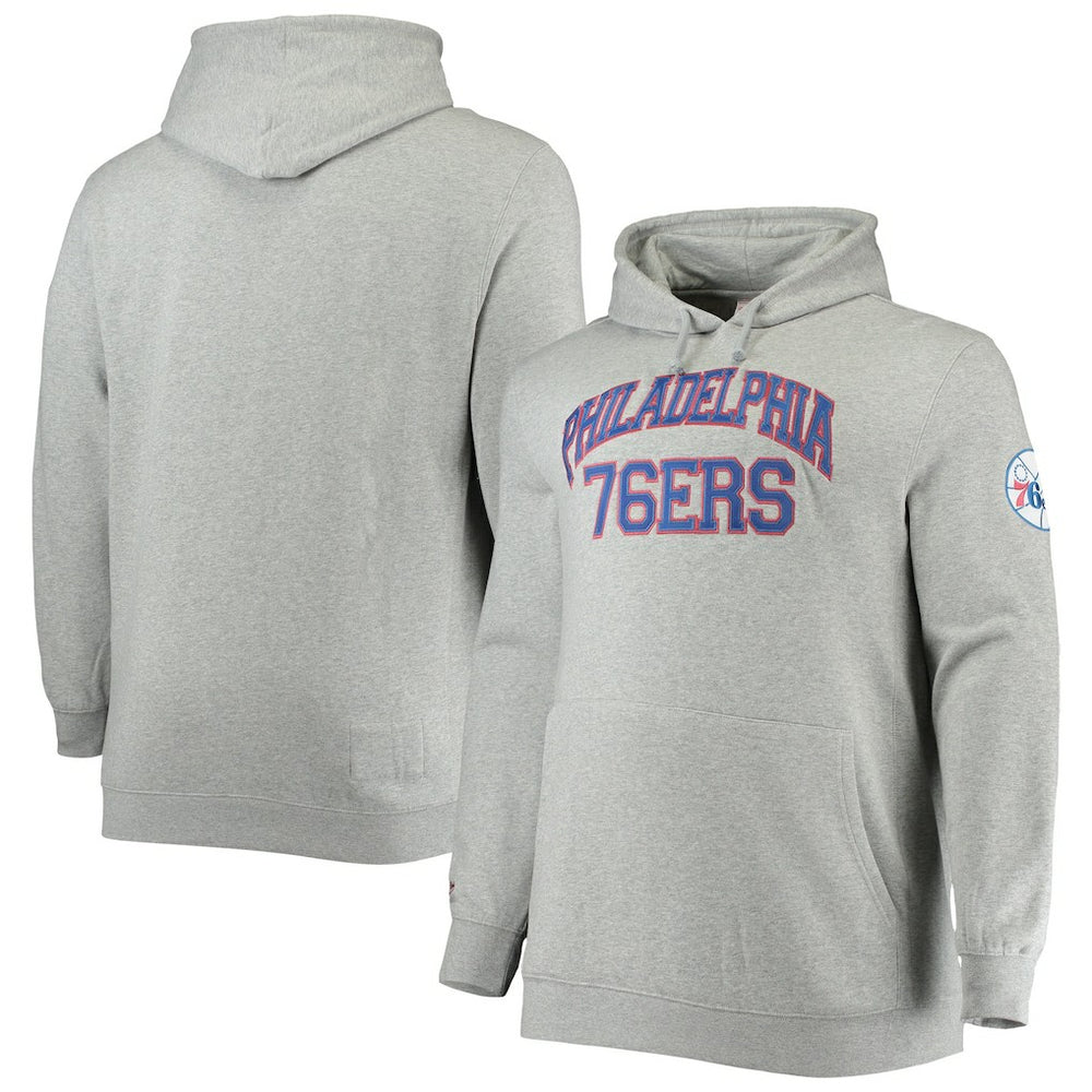 Heathered Gray Philadelphia 76ers Hardwood Classics Big & Tall Throwback Pullover Hoodie | NBA