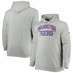Heathered Gray Philadelphia 76ers Hardwood Classics Big & Tall Throwback Pullover Hoodie | NBA