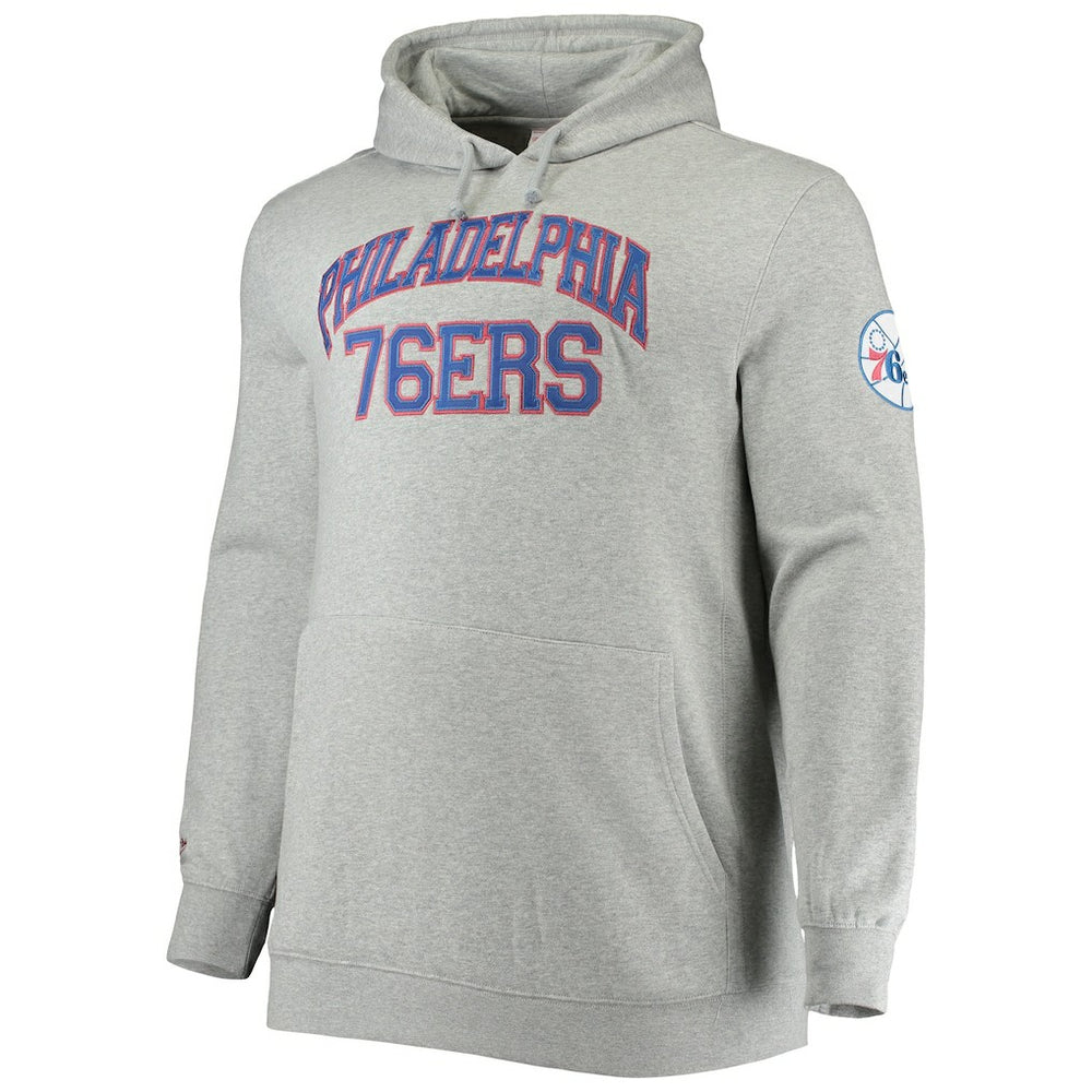 Heathered Gray Philadelphia 76ers Hardwood Classics Big & Tall Throwback Pullover Hoodie | NBA