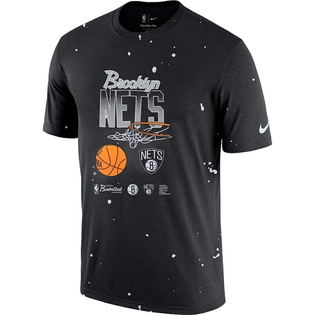 Black Brooklyn Nets Courtside Splatter T-Shirt | NBA