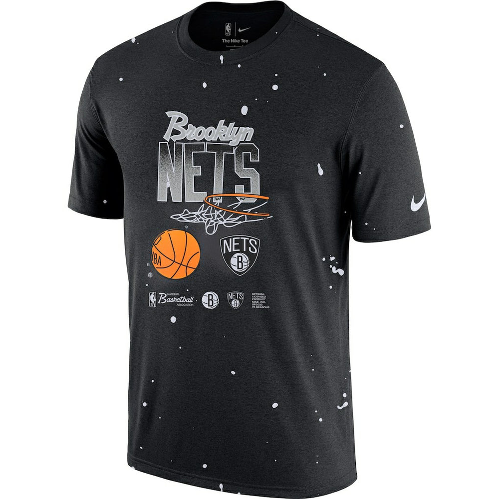 Black Brooklyn Nets Courtside Splatter T-Shirt | NBA