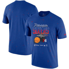 Royal Philadelphia 76ers Courtside Splatter T-Shirt | NBA