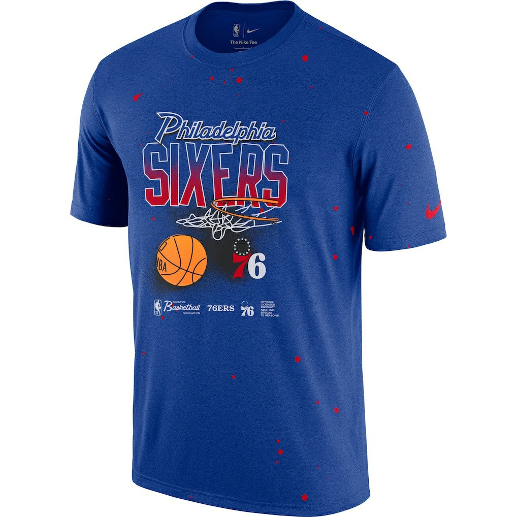 Royal Philadelphia 76ers Courtside Splatter T-Shirt | NBA