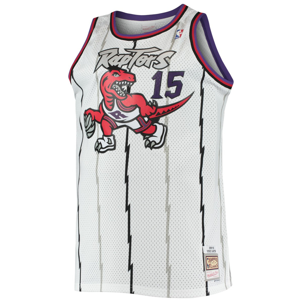 White Vince Carter Toronto Raptors 1998/99 Big & Tall Hardwood Classics Swingman Jersey | NBA