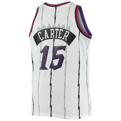 White Vince Carter Toronto Raptors 1998/99 Big & Tall Hardwood Classics Swingman Jersey | NBA