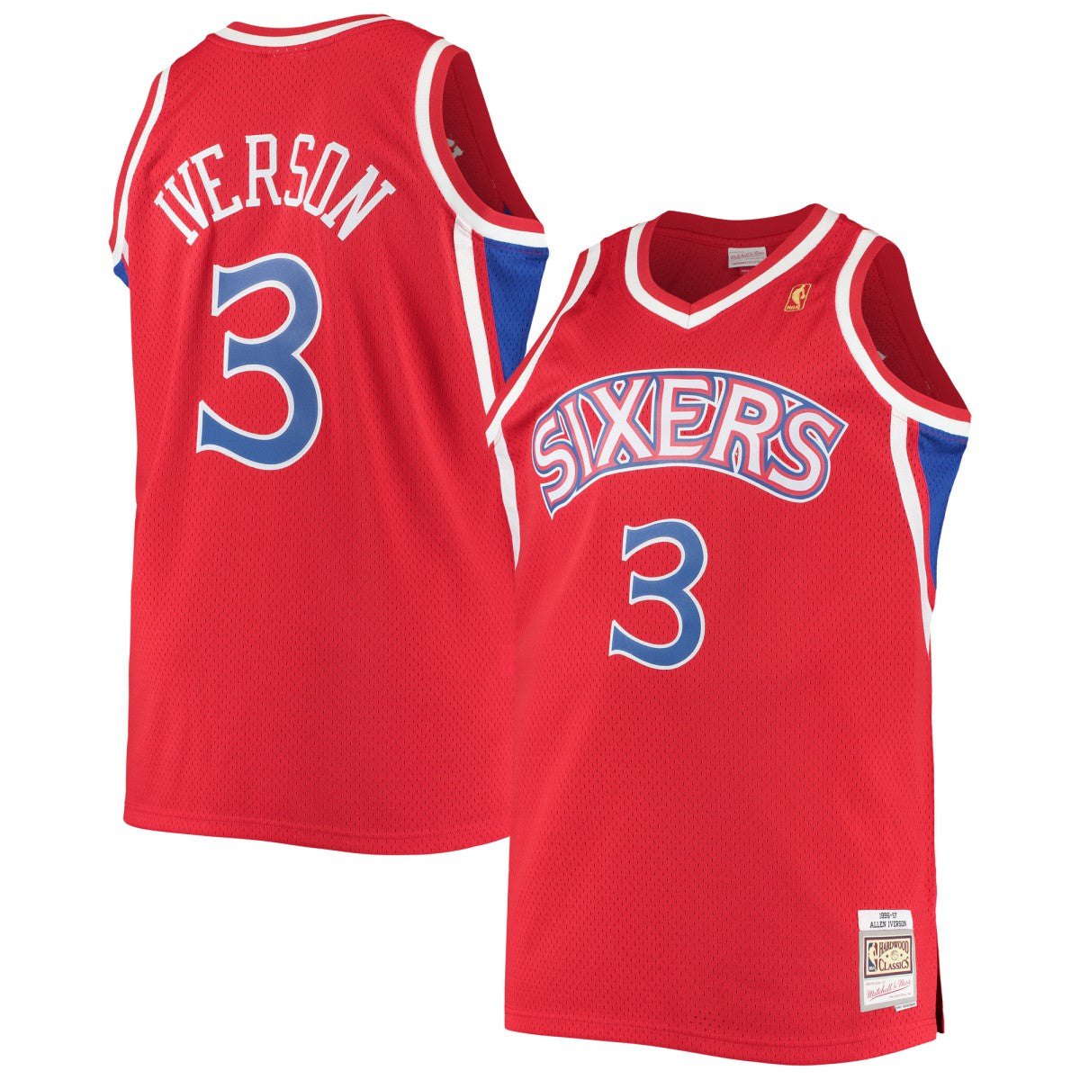 Red Allen Iverson Philadelphia 76ers 1996/97 Big & Tall Hardwood Classics Swingman Jersey | NBA