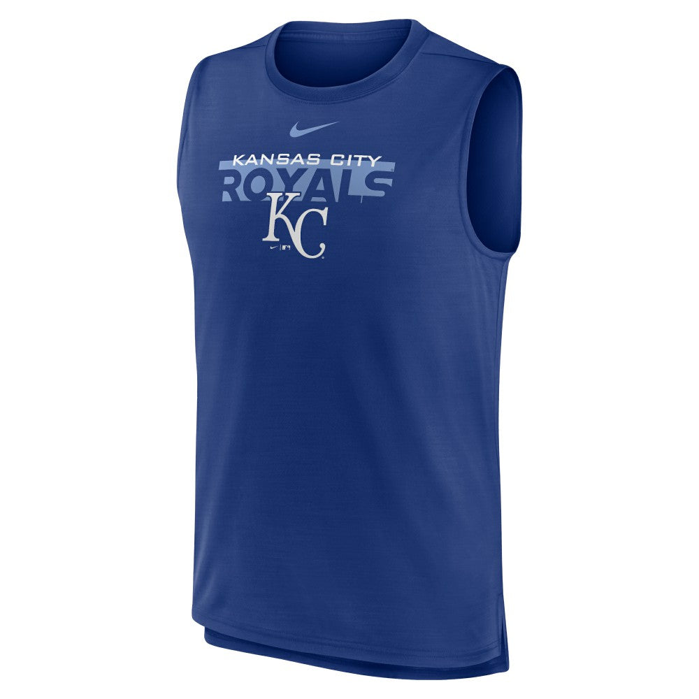 Kansas City Royals Nike Knockout Stack Exceed Performance Muscle Tank Top -Royal - MLB Tanks