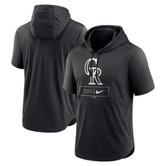 Colorado Rockies Nike Lockup Performance Short Sleeve Lightweight Hooded Top - MLB Tops