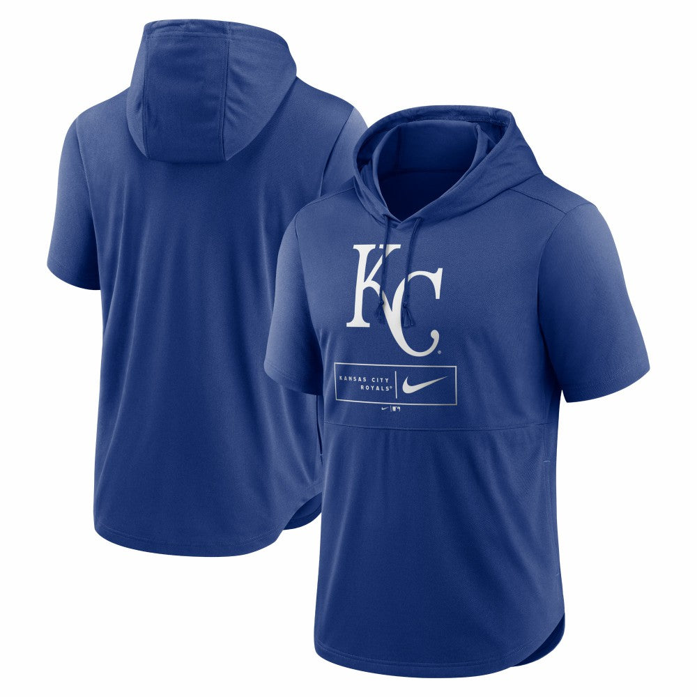 Kansas City Royals Nike Lockup Performance Short Sleeve Lightweight Hooded Top - MLB Tops