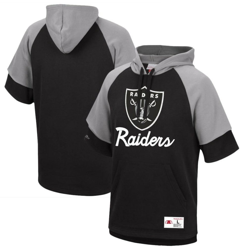 Las Vegas Raiders Home Advantage Raglan Short Sleeve Pullover Hoodie | NFL Outlet