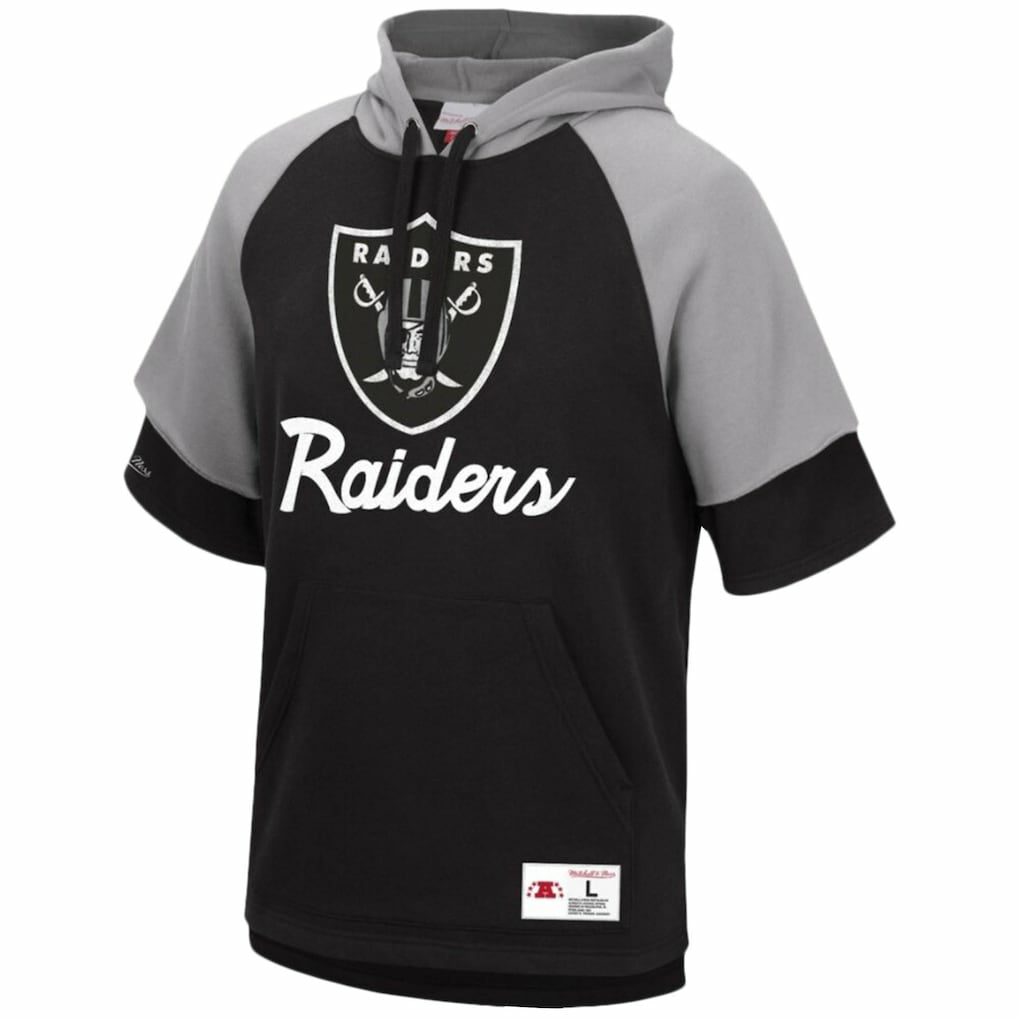 Las Vegas Raiders Home Advantage Raglan Short Sleeve Pullover Hoodie | NFL Outlet