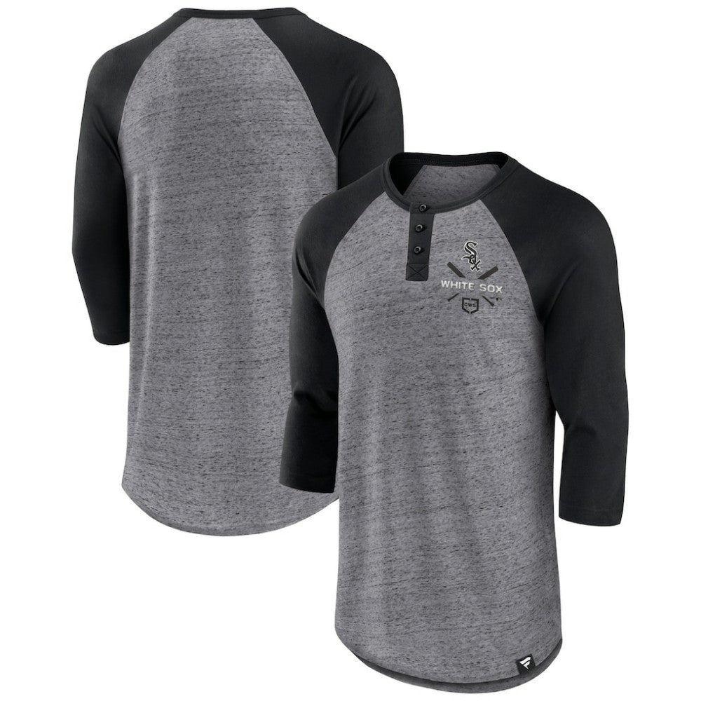 Chicago White Sox Fanatics Iconic Above Heat Speckled Raglan Henley 3/4 Sleeve T-Shirt - MLB T-shirts
