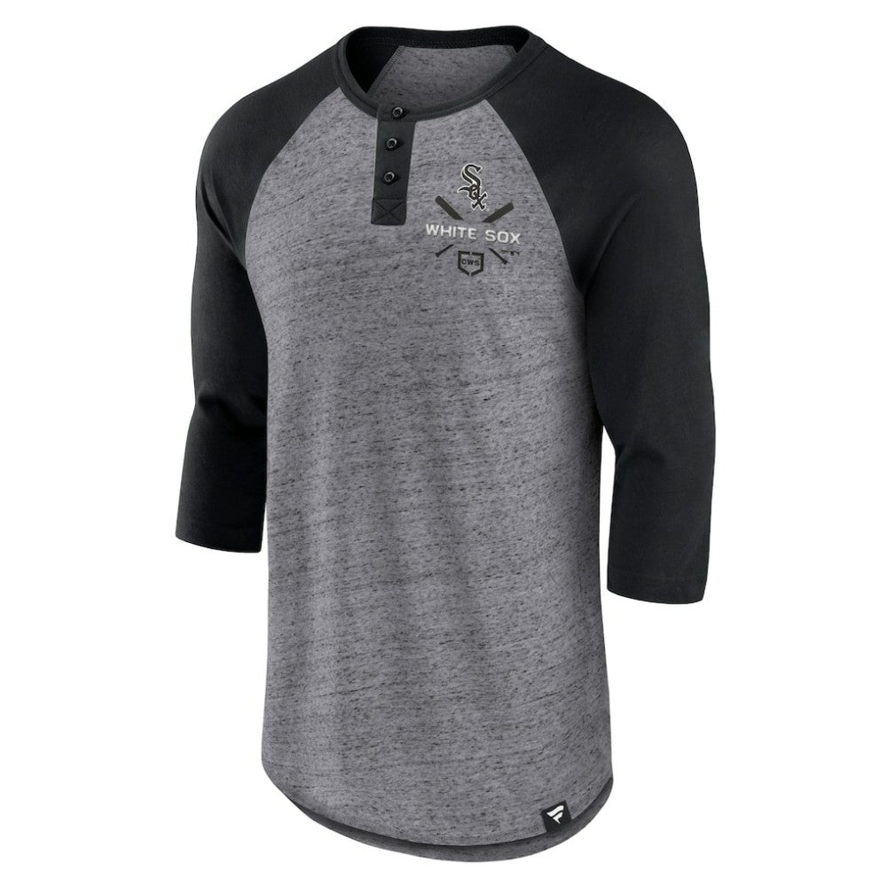 Chicago White Sox Fanatics Iconic Above Heat Speckled Raglan Henley 3/4 Sleeve T-Shirt - MLB T-shirts