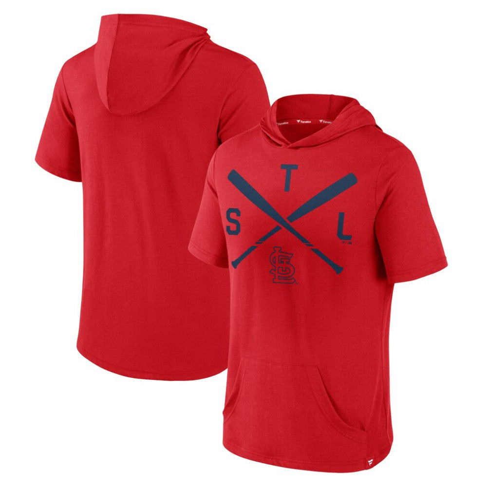 St. Louis Cardinals Fanatics Iconic Rebel Short Sleeve Hooded Top - MLB Tops