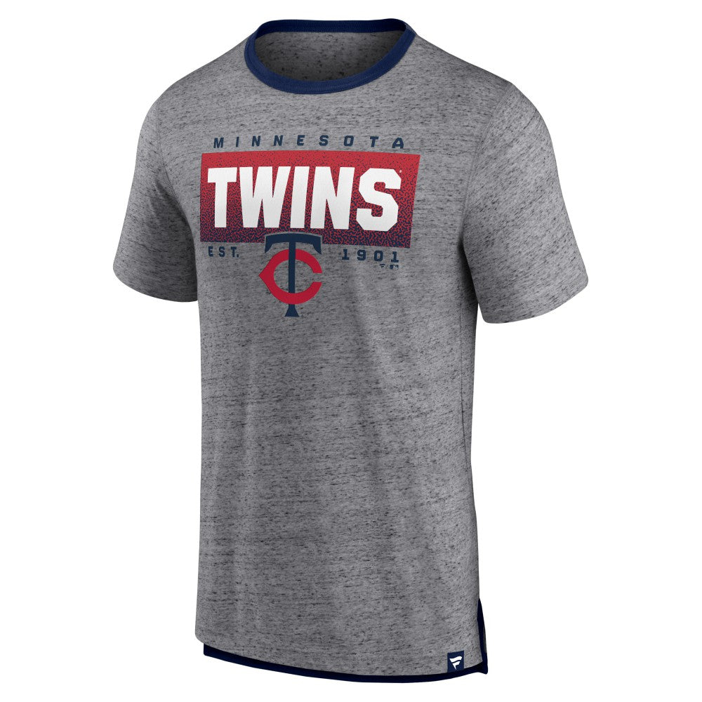 Minnesota Twins Fanatics Iconic Team Element Speckled Ringer T-Shirt - MLB T-shirts