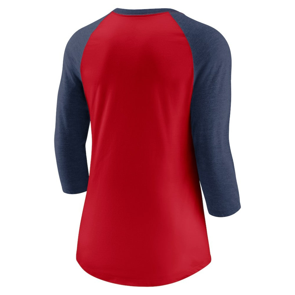 Washington Nationals Nike Women's Modern Baseball Arch Tri-Blend Raglan 3/4-Sleeve T-Shirt - MLB T-shirts