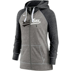 Chicago White Sox Nike Women's Split Wordmark Gym Vintage Raglan Lightweight Full-Zip Hoodie - MLB Hoodies