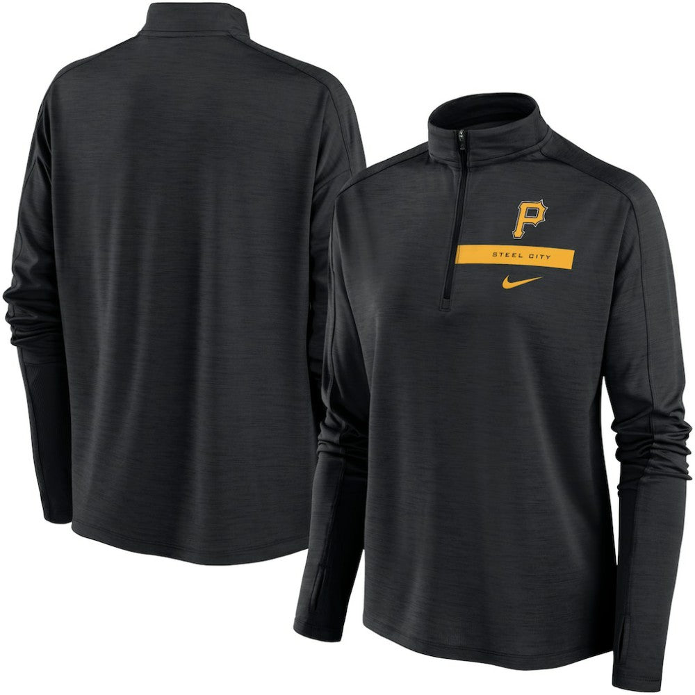 Pittsburgh Pirates Nike Women's Primetime Local Touch Pacer Quarter-Zip Top - MLB Tops