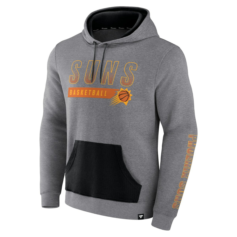 Heathered Gray Phoenix Suns Off The Bench Color Block Pullover Hoodie | NBA