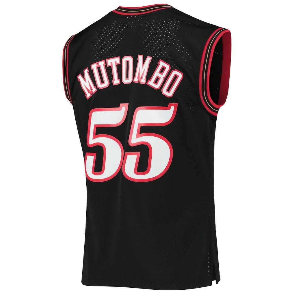Black Dikembe Mutombo Philadelphia 76ers Hardwood Classics Swingman Jersey | NBA