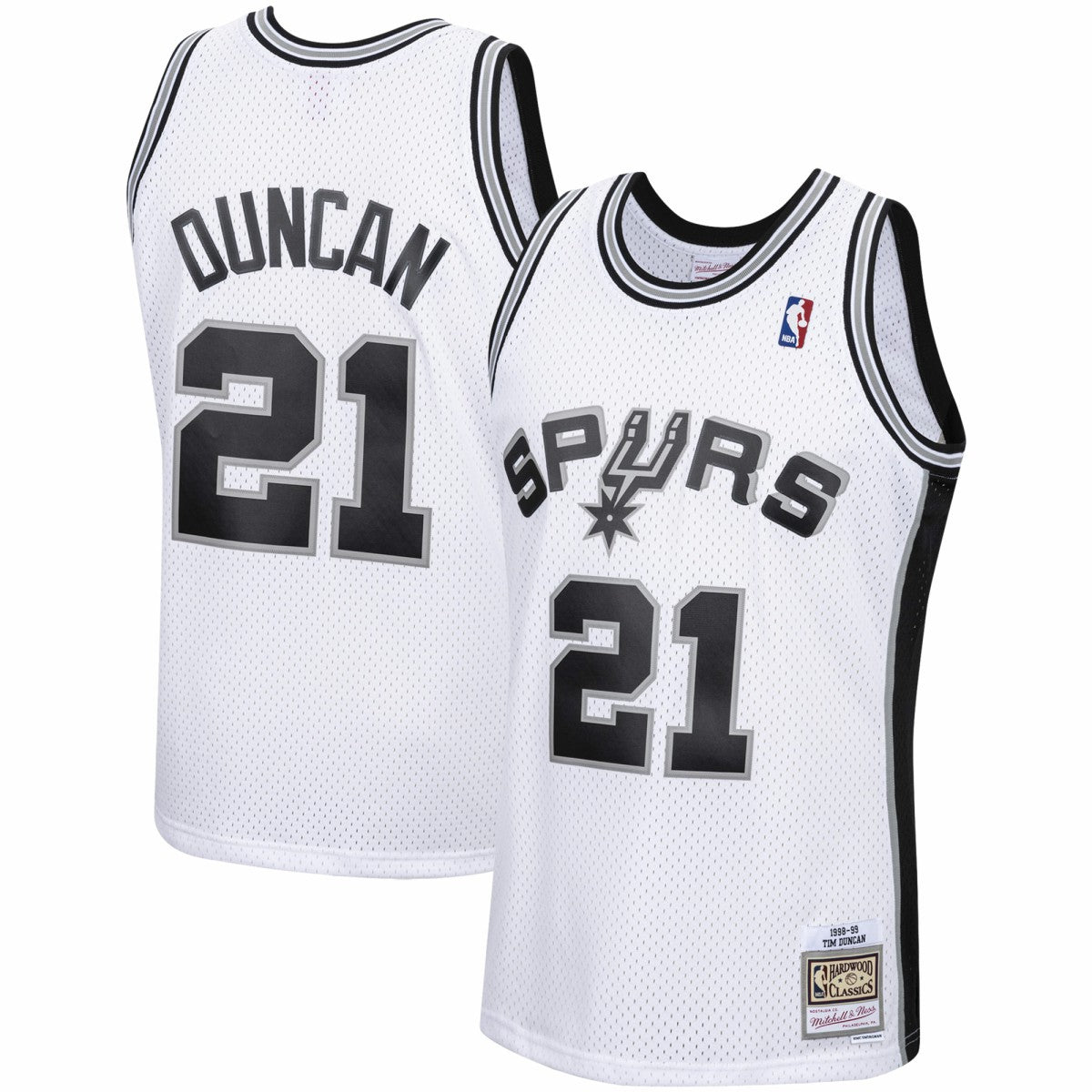 White Tim Duncan San Antonio Spurs 1998/99 Hardwood Classics Swingman Jersey | NBA