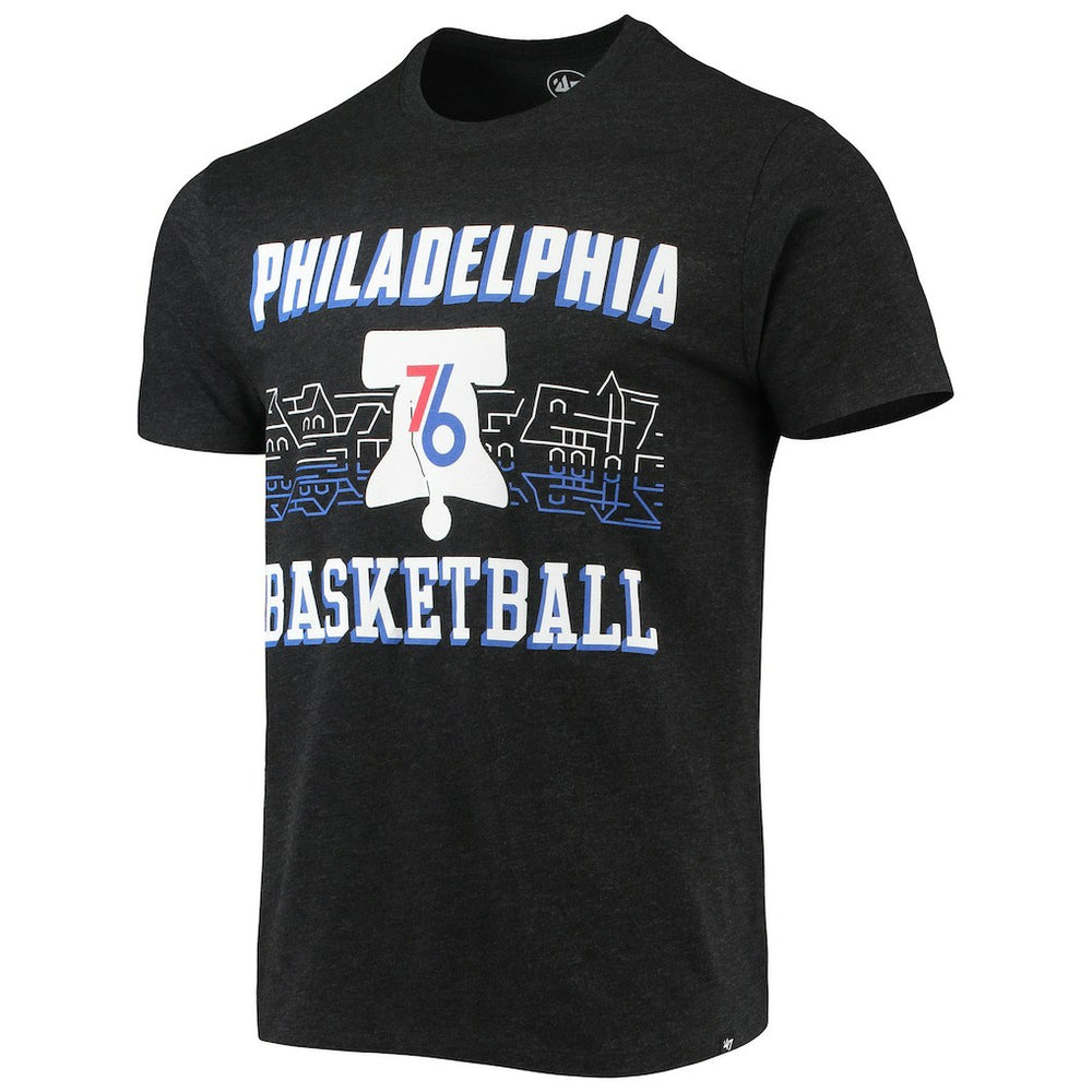 Black Philadelphia 76ers '47 City Edition Club T-Shirt | NBA