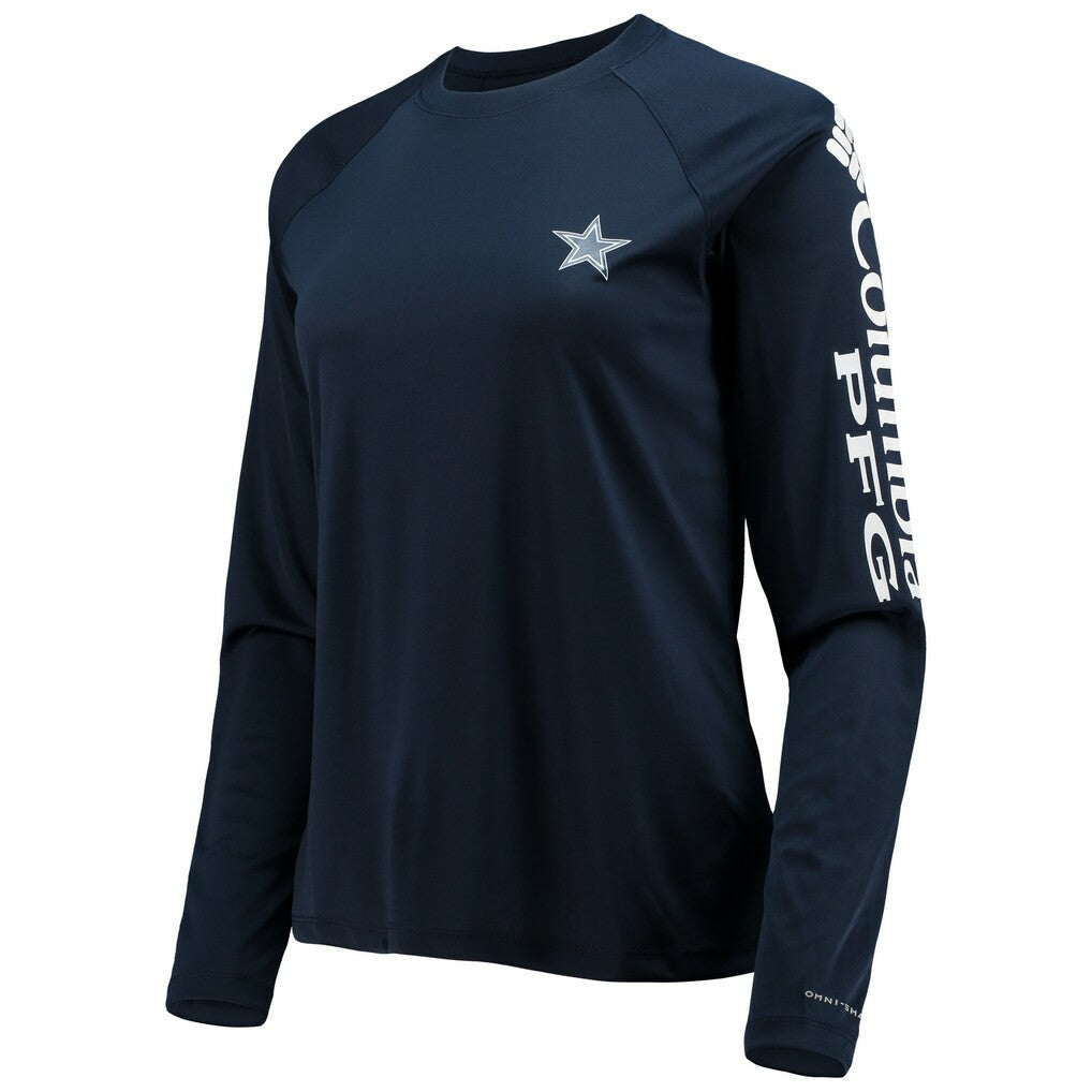 Dallas Cowboys Women's Tidal Omni-Shade Raglan Long Sleeve T-Shirt | NFL Discount