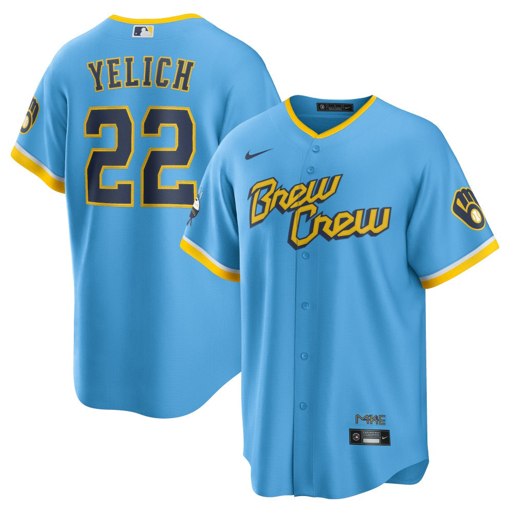 Christian Yelich Milwaukee Brewers Nike City Connect Replica Player Jersey - MLB Jerseys