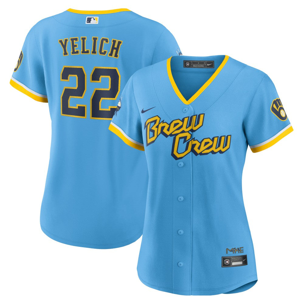 Christian Yelich Milwaukee Brewers Nike Women's City Connect Replica Player Jersey - MLB Jerseys