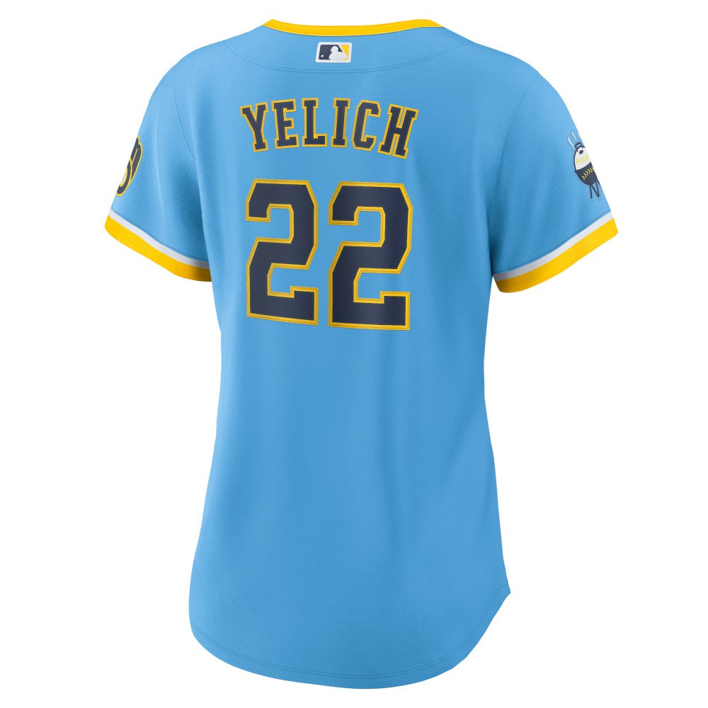 Christian Yelich Milwaukee Brewers Nike Women's City Connect Replica Player Jersey - MLB Jerseys