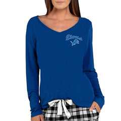 Detroit Lions Concepts Sport Women's Marathon Knit Long Sleeve Lightweight V-Neck Lounge Top | NFL Outlet