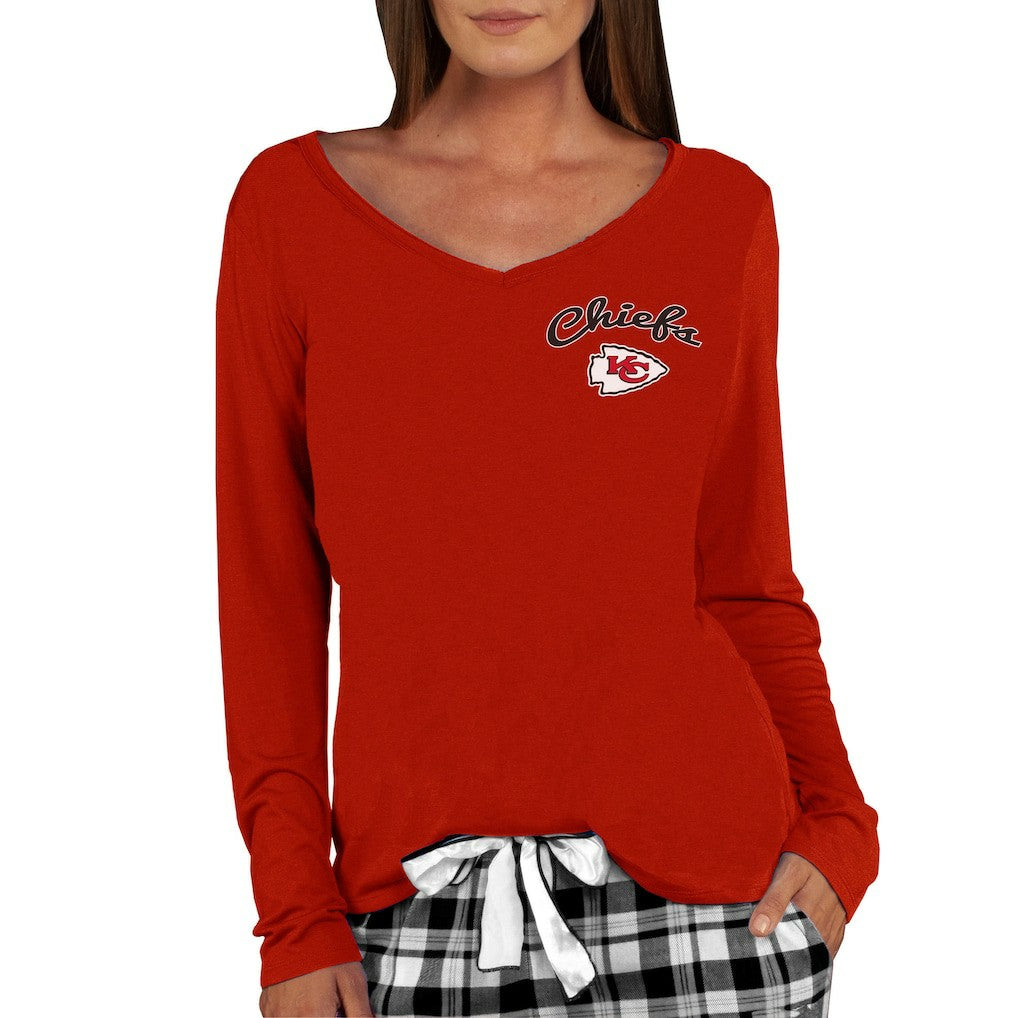 Kansas City Chiefs Concepts Sport Women's Marathon Knit Long Sleeve Lightweight V-Neck Lounge Top | NFL Near me