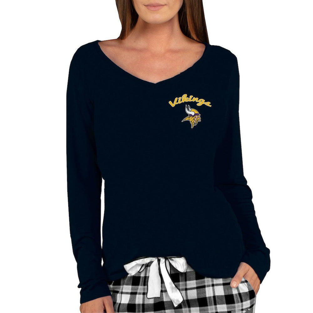 Minnesota Vikings Concepts Sport Women's Marathon Knit Long Sleeve Lightweight V-Neck Lounge Top | NFL Outlet