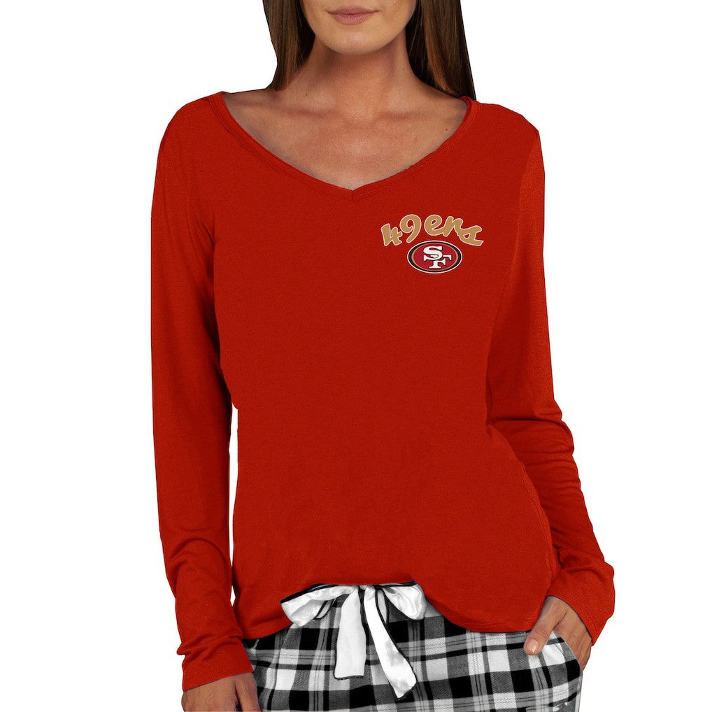 San Francisco 49ers Concepts Sport Women's Marathon Knit Long Sleeve Lightweight V-Neck Lounge Top | NFL Online