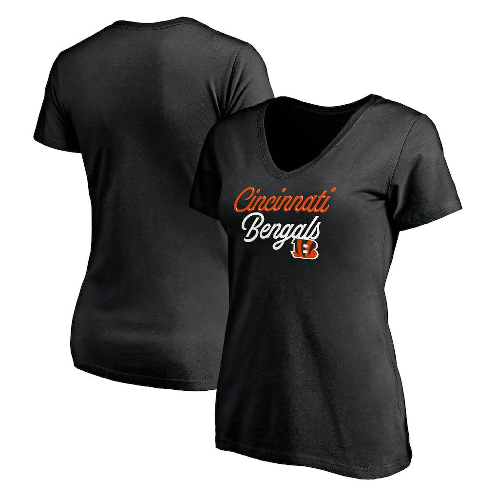 Cincinnati Bengals Women's Long Stride V-Neck T-Shirt | NFL Discount