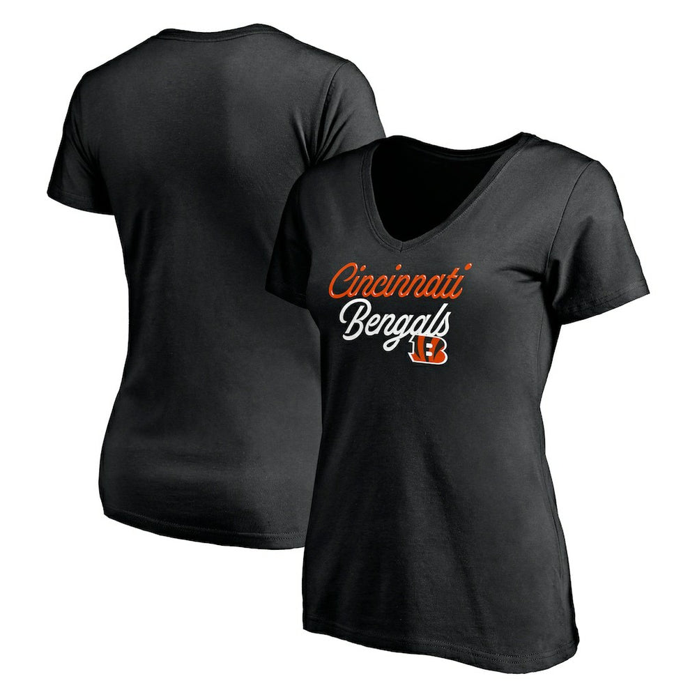 Cincinnati Bengals Women's Long Stride V-Neck T-Shirt | NFL Discount
