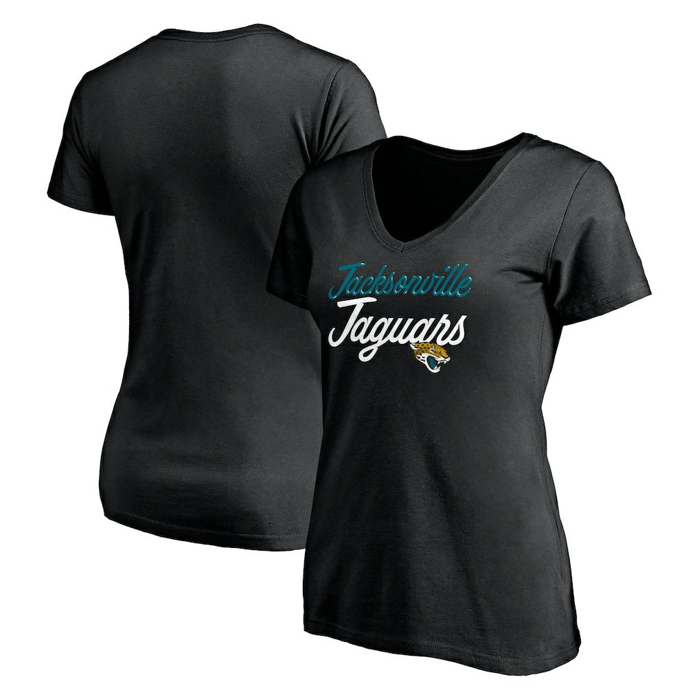 Jacksonville Jaguars Women's Long Stride V-Neck T-Shirt | NFL Discount