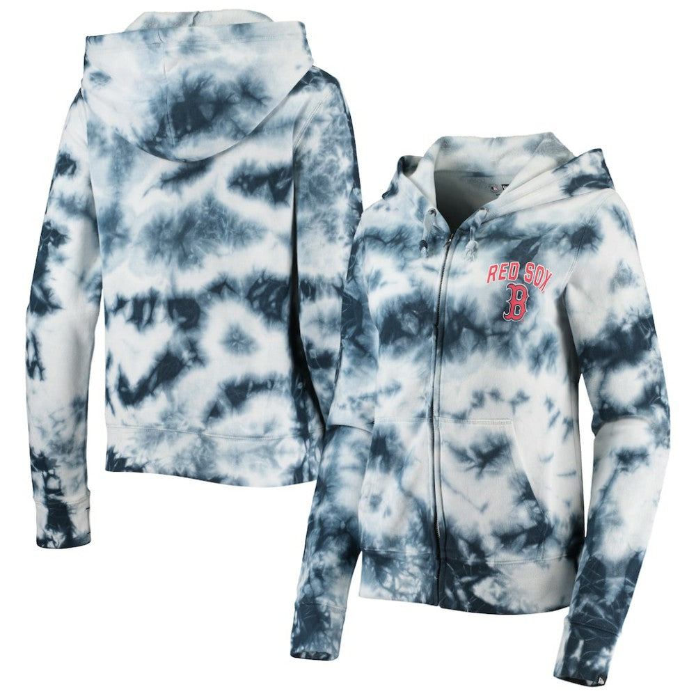 Boston Red Sox New Era Women's Tie-Dye Fleece Full-Zip Hoodie - MLB Hoodies
