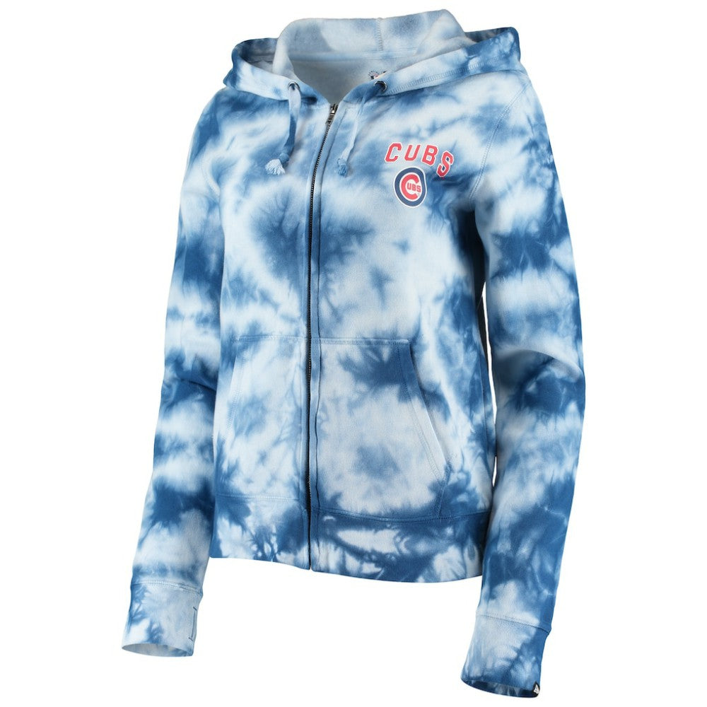 Chicago Cubs New Era Women's Tie-Dye Fleece Full-Zip Hoodie - MLB Hoodies