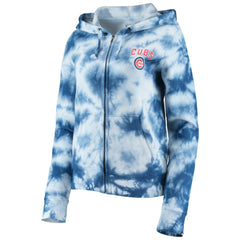 Chicago Cubs New Era Women's Tie-Dye Fleece Full-Zip Hoodie - MLB Hoodies
